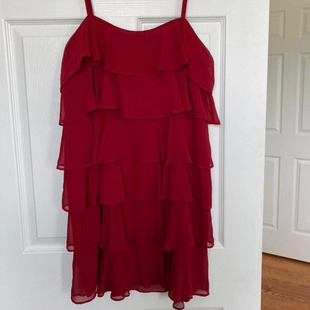 Red Party Dress Size 8P Loft